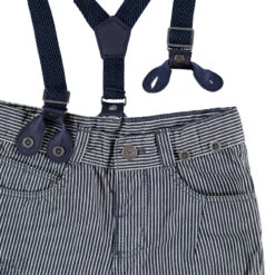 Bermuda à Rayures Verticales All-over Et Bretelles Ajustables -Orchestra HLALZ1 BLC 3 X