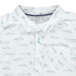 Chemise Manches Courtes Imprimée Crocodiles All-over -Orchestra HLAM00 BLA 3 X