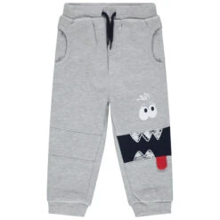 Pantalon De Jogging Gris Chiné Avec Print Monstre