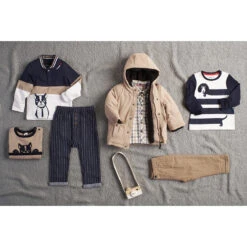 Pantalon En Toile Doublé Jersey à Bouledogue Brodé -Orchestra HLAM2P MAR 10 X