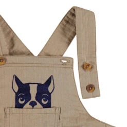 Salopette Longue En Toile Print Bouledogue Et Poche -Orchestra HLAM2Q MAR 4 X