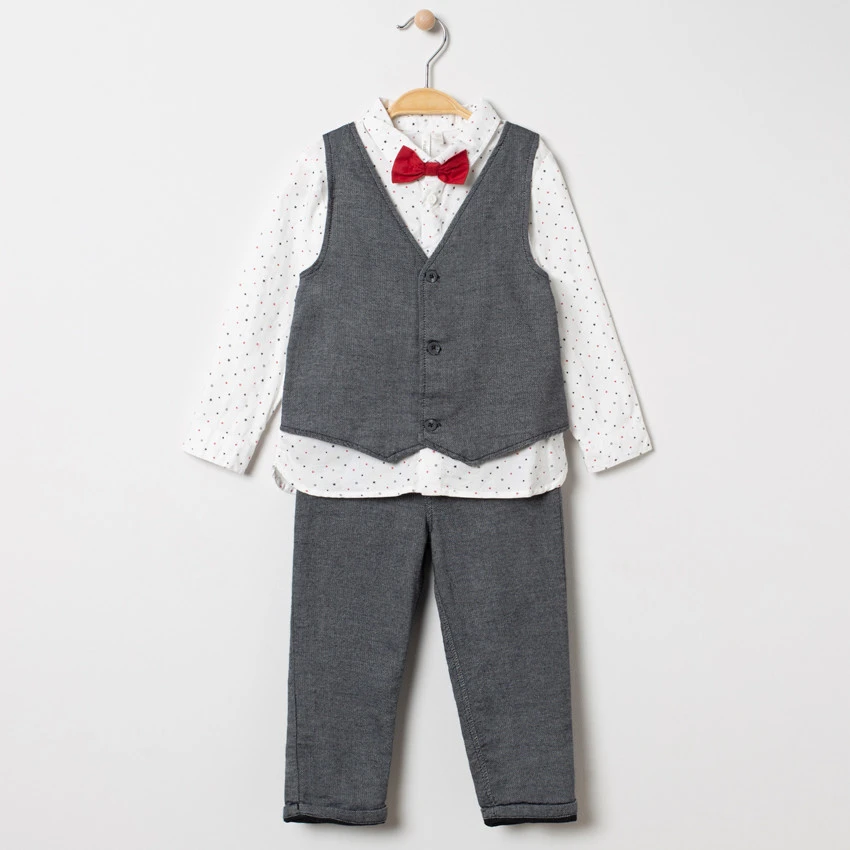 Ensemble Avec Chemise étoilée, Gilet Serveur Et Pantalon 1 Ensemble Avec Chemise étoilée, Gilet Serveur Et Pantalon