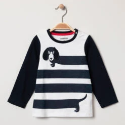 T-shirt Manches Longues Print Chien Basset