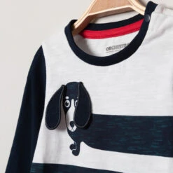 T-shirt Manches Longues Print Chien Basset -Orchestra HLAM44 BLF 3 X