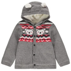 Veste En Tricot Doublée Sherpa à Motifs Jacquard