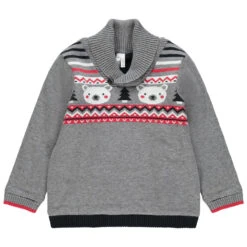 Pull En Tricot Esprit Noël à Col Châle