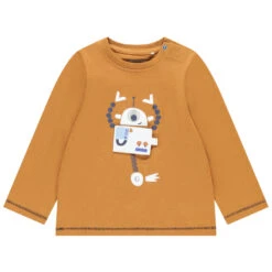 T-shirt Manches Longues Uni Print Robot Fantaisie