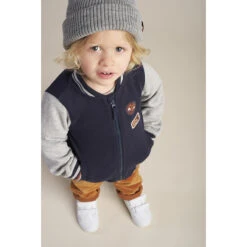 Gilet Zippé En Molleton Tricolore Smiley Baby -Orchestra HLAM5K BLF 11 X