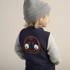 Gilet Zippé En Molleton Tricolore Smiley Baby -Orchestra HLAM5K BLF 12 X