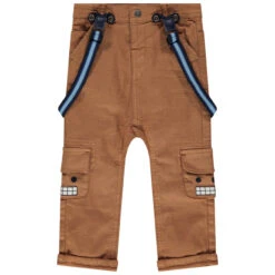 Pantalon En Toile à Poches Et Bretelles élastiquées