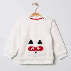 Sweat En Polaire à Raton Laveur Brodé