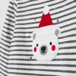 T-shirt Manches Longues Rayé Motif Ourson Noël -Orchestra HLAM62 ECR 3 X