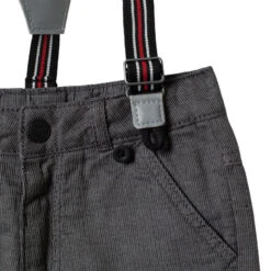 Pantalon à Fines Rayures Doublé Polaire à Bretelles Amovibles -Orchestra HLAM6A GRF 3 X