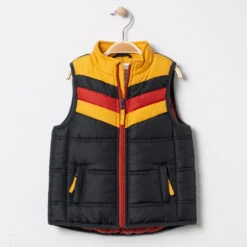 Doudoune Sans Manches à Rayures Contrastées