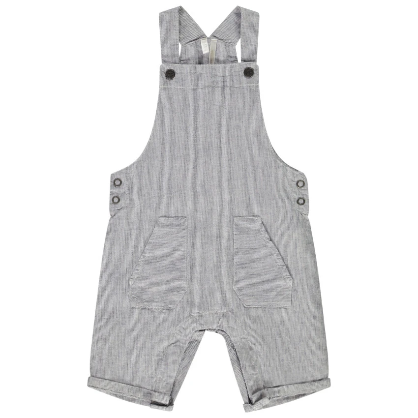 Salopette Courte Rayée à Poches Pour Bébé Garçon 1 Salopette Courte Rayée à Poches Pour Bébé Garçon