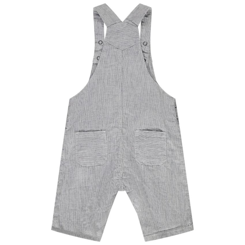 Salopette Courte Rayée à Poches Pour Bébé Garçon 2 Salopette Courte Rayée à Poches Pour Bébé Garçon – Image 2