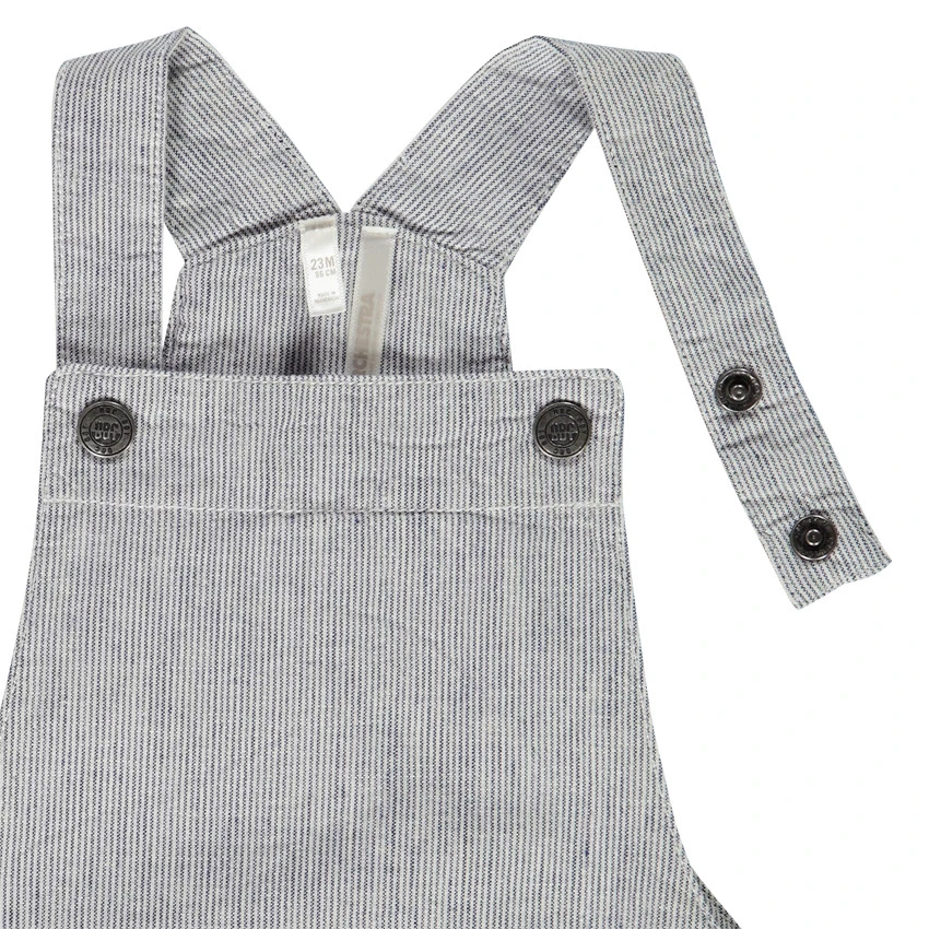 Salopette Courte Rayée à Poches Pour Bébé Garçon 4 Salopette Courte Rayée à Poches Pour Bébé Garçon – Image 4