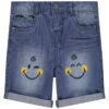 Bermuda En Jean à Broderies Smiley Baby