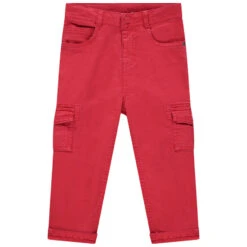 Pantalon En Toile Rouge à Poches