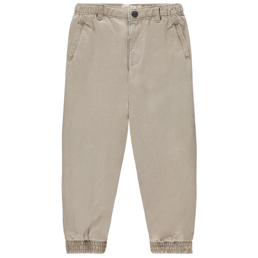 Pantalon Battle Uni En Toile Taille élastiquée Pour Bébé Garçon 1 Pantalon Battle Uni En Toile Taille élastiquée Pour Bébé Garçon