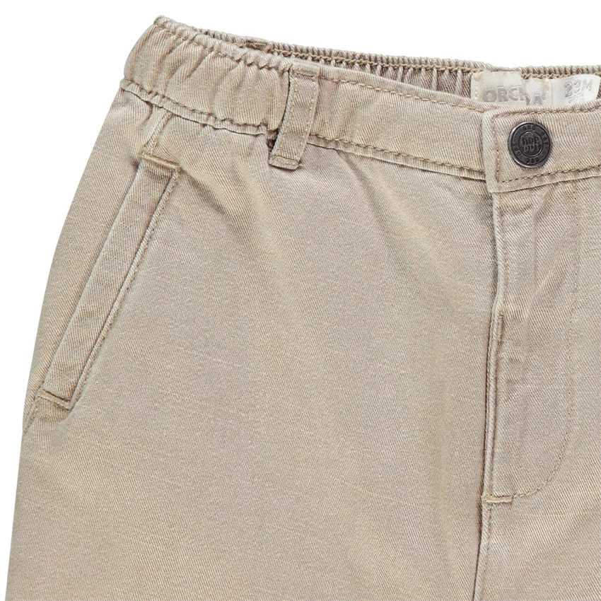 Pantalon Battle Uni En Toile Taille élastiquée Pour Bébé Garçon 3 Pantalon Battle Uni En Toile Taille élastiquée Pour Bébé Garçon – Image 3