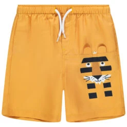Short De Bain Print Tigre à Oreilles En Relief