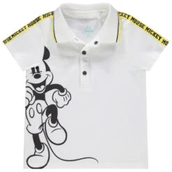 Polo Manches Courtes Print Mickey Disney Et Bandes Appliquées