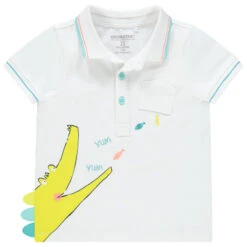 Polo Manches Courtes En Coton Piqué Print Croco Pour Bébé Garçon