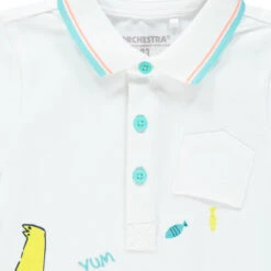 Polo Manches Courtes En Coton Piqué Print Croco Pour Bébé Garçon -Orchestra HLAMDB BLA 3 X