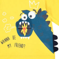 T-shirt Manches Longues En Coton Print Dragon Ludique -Orchestra HLAMDL VEC 4 X