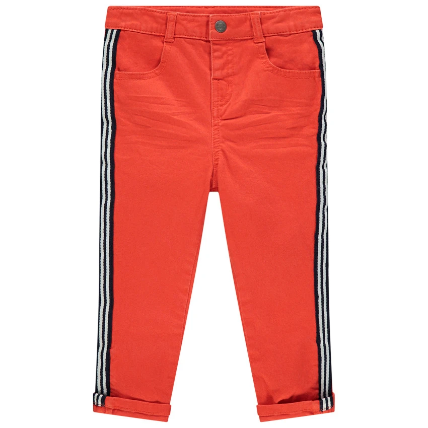 Pantalon En Toile Effet Crinkle à Bandes Sur Les Côtés 1 Pantalon En Toile Effet Crinkle à Bandes Sur Les Côtés