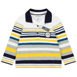 Polo à Rayures Et Badges Dragon Pour Bébé Garçon