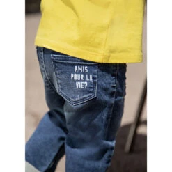 Jean En Denim Effet Used Avec Poche Printée Pour Bébé Garçon -Orchestra HLAME4 BLM 10 X