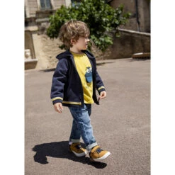 Jean En Denim Effet Used Avec Poche Printée Pour Bébé Garçon -Orchestra HLAME4 BLM 12 X