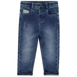 Jean En Denim Effet Used Avec Poche Printée Pour Bébé Garçon