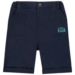 Bermuda En Toile à Broderie Contrastée Pour Bébé Garçon
