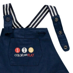 Salopette Longue En Coton Et Lin à Motifs Brodés -Orchestra HLAMF1 BLF 4 X