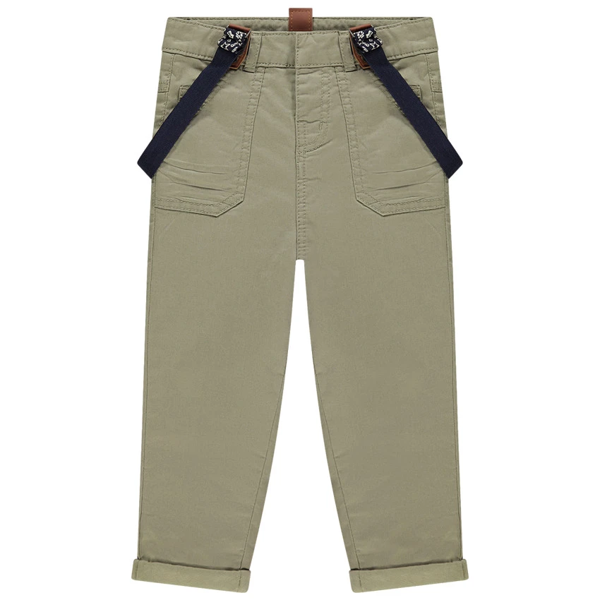 Pantalon Doublé Jersey En Toile à Bretelles Amovibles 1 Pantalon Doublé Jersey En Toile à Bretelles Amovibles