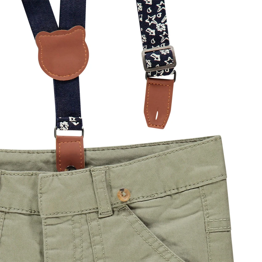 Pantalon Doublé Jersey En Toile à Bretelles Amovibles 3 Pantalon Doublé Jersey En Toile à Bretelles Amovibles – Image 3