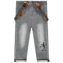 Jean à Bretelles Amovibles Et Motifs Mickey Disney Pour Bébé Garçon