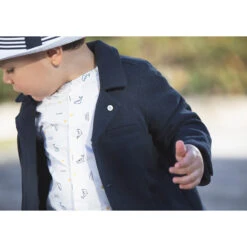 Blazer En Toile Uni De Cérémonie Pour Bébé Garçon -Orchestra HLAMJX BLF 4 X