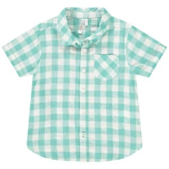Chemise Manches Courtes à Carreaux Coton Pour Bébé Garçon