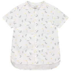 Chemise Manches Courtes Imprimé Dauphins/étoiles Pour Bébé Garçon