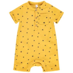 Combinaison Courte En Double Gaze De Coton Imprimé étoiles Pour Bébé Garçon