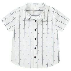Chemise Manches Courtes Rayée Imprimé Ancres Pour Bébé Garçon