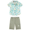Ensemble Chemise Manches Courtes Imprimé Jungle + Bermuda Pour Bébé Garçon