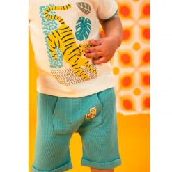 Bermuda En Coton Gaufré Avec Poche Kangourou Pour Bébé Garçon -Orchestra HLAMMP BLM 6 X