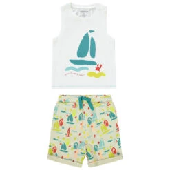 Ensemble De Plage Débardeur + Bermuda Pour Bébé Garçon