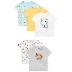 Lot De 5 T-shirts Manches Courtes Pour Bébé Garçon