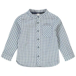 Chemise Manches Longues Col Mao En Coton Pour Bébé Garçon